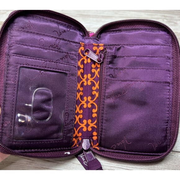 Vera Bradley Carry it All Wristlet RETIRED Safari Sunset Wallet 6" x 3.5" Purple - Picture 6 of 10